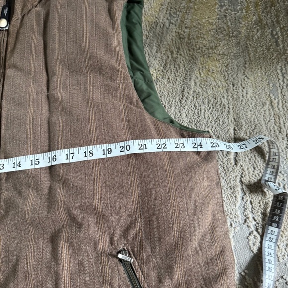 Eddie Bauer Goose Down Reversible Insulated Puffer Vest Green Brown XL long - Picture 5 of 9